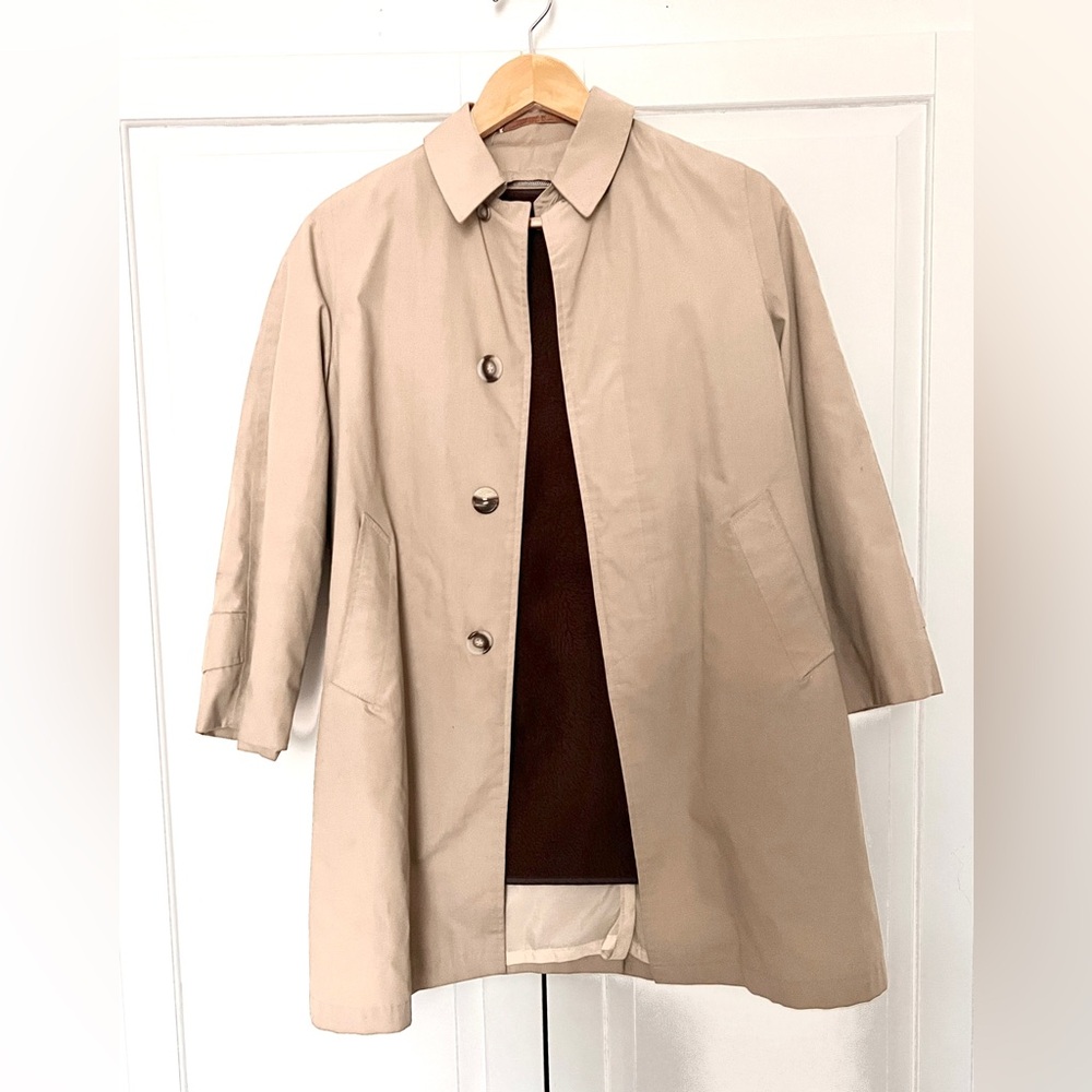 Vintage Sears Trench Coat Boyswear full zip removable Lining Tan Khaki Unisex
